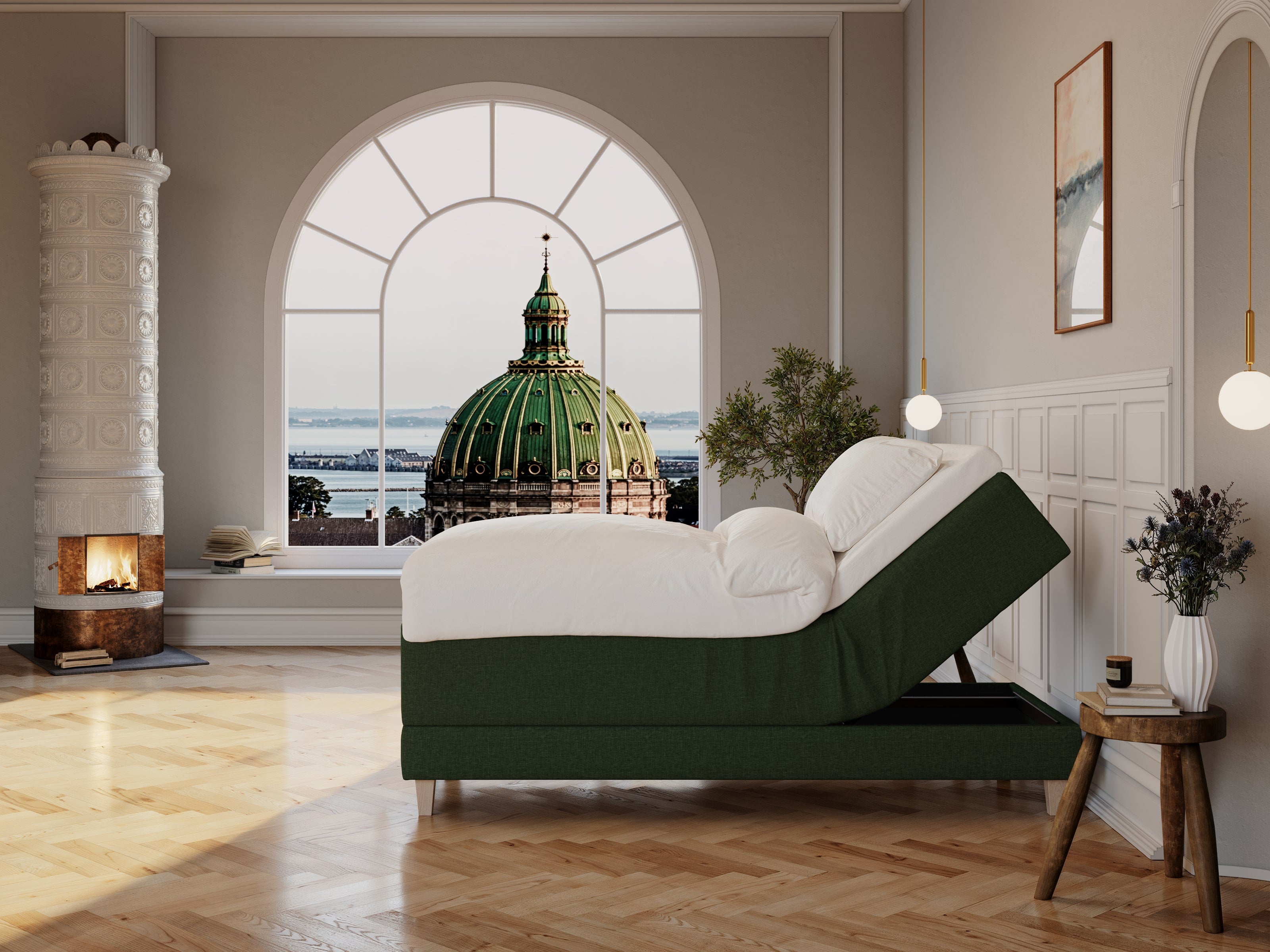 Aura Älv 90x210 Mørkegrøn Nordic Dream tilbyr senger med skandinavisk design og materialer av høy kvalitet. Opplev perfekt komfort for en god natts søvn. Bestill din i dag!