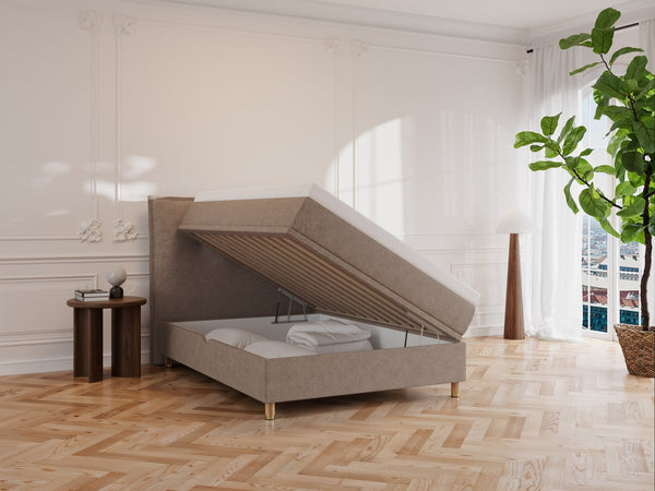 Alva Älv 140x200 Bouclé latte Nordic Dream tilbyr senger med skandinavisk design og materialer av høy kvalitet. Opplev perfekt komfort for en god natts søvn. Bestill din i dag!