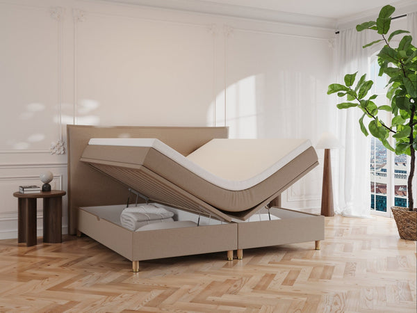 Alva Fjord 220x220 Brun Nordic Dream tilbyr senger med skandinavisk design og materialer av høy kvalitet. Opplev perfekt komfort for en god natts søvn. Bestill din i dag!