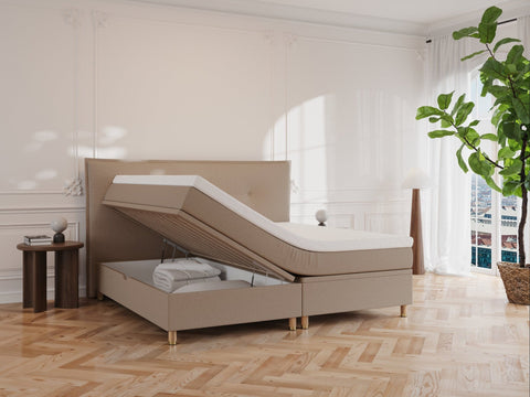 Alva Älv 200x200 Brun Nordic Dream tilbyr senger med skandinavisk design og materialer av høy kvalitet. Opplev perfekt komfort for en god natts søvn. Bestill din i dag!