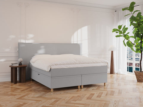Alva Nordlys 220x220 Lysegrå Nordic Dream tilbyr senger med skandinavisk design og materialer av høy kvalitet. Opplev perfekt komfort for en god natts søvn. Bestill din i dag!