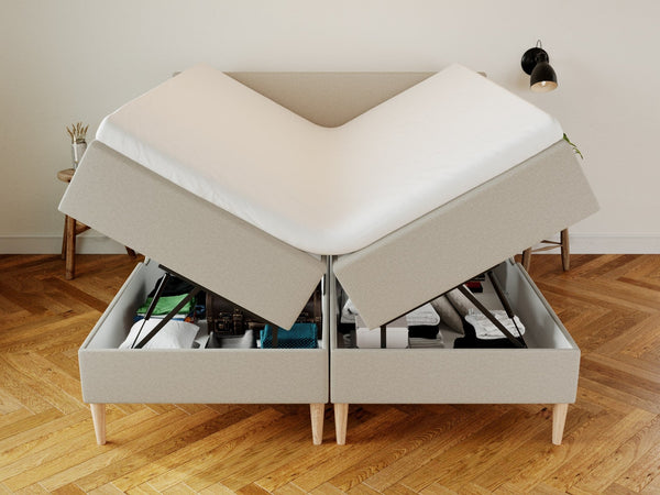Astrid Nordlys 180x210 Sand Nordic Dream tilbyr senger med skandinavisk design og materialer av høy kvalitet. Opplev perfekt komfort for en god natts søvn. Bestill din i dag!