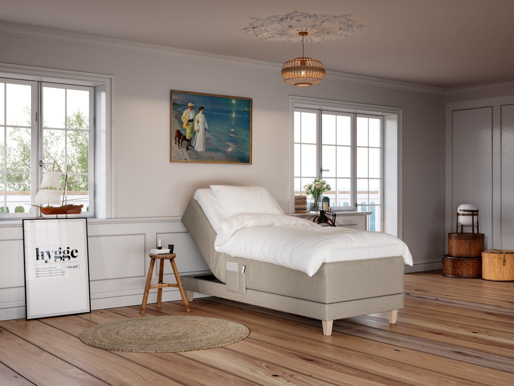 Aura Älv 80x200 Sand Nordic Dream tilbyr senger med skandinavisk design og materialer av høy kvalitet. Opplev perfekt komfort for en god natts søvn. Bestill din i dag!