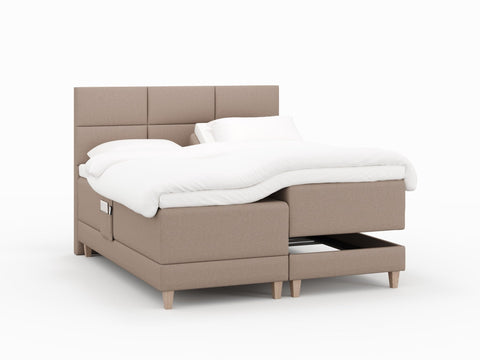 Aura Fjord 160x200 Brun Nordic Dream tilbyr senger med skandinavisk design og materialer av høy kvalitet. Opplev perfekt komfort for en god natts søvn. Bestill din i dag!