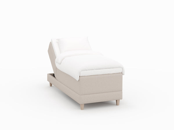 Aura Fjord 90x200 Sand Nordic Dream tilbyr senger med skandinavisk design og materialer av høy kvalitet. Opplev perfekt komfort for en god natts søvn. Bestill din i dag!