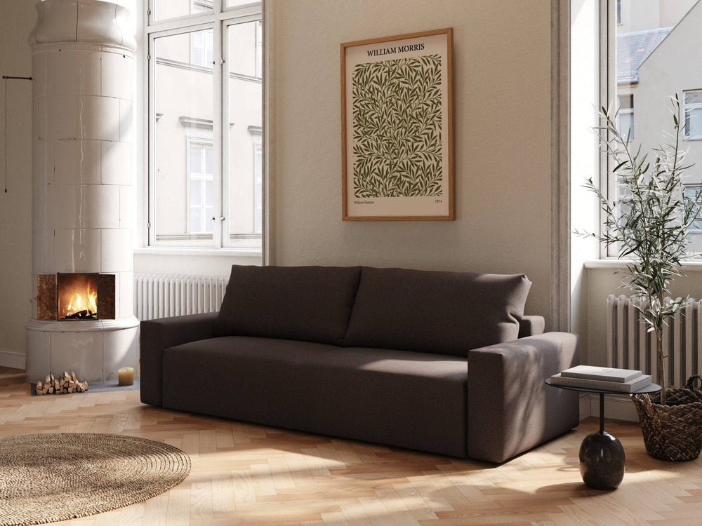 Mørk brun sovesofa
