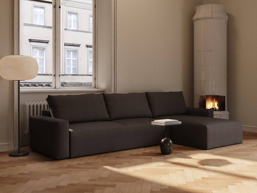 Mørk brun sovesofa