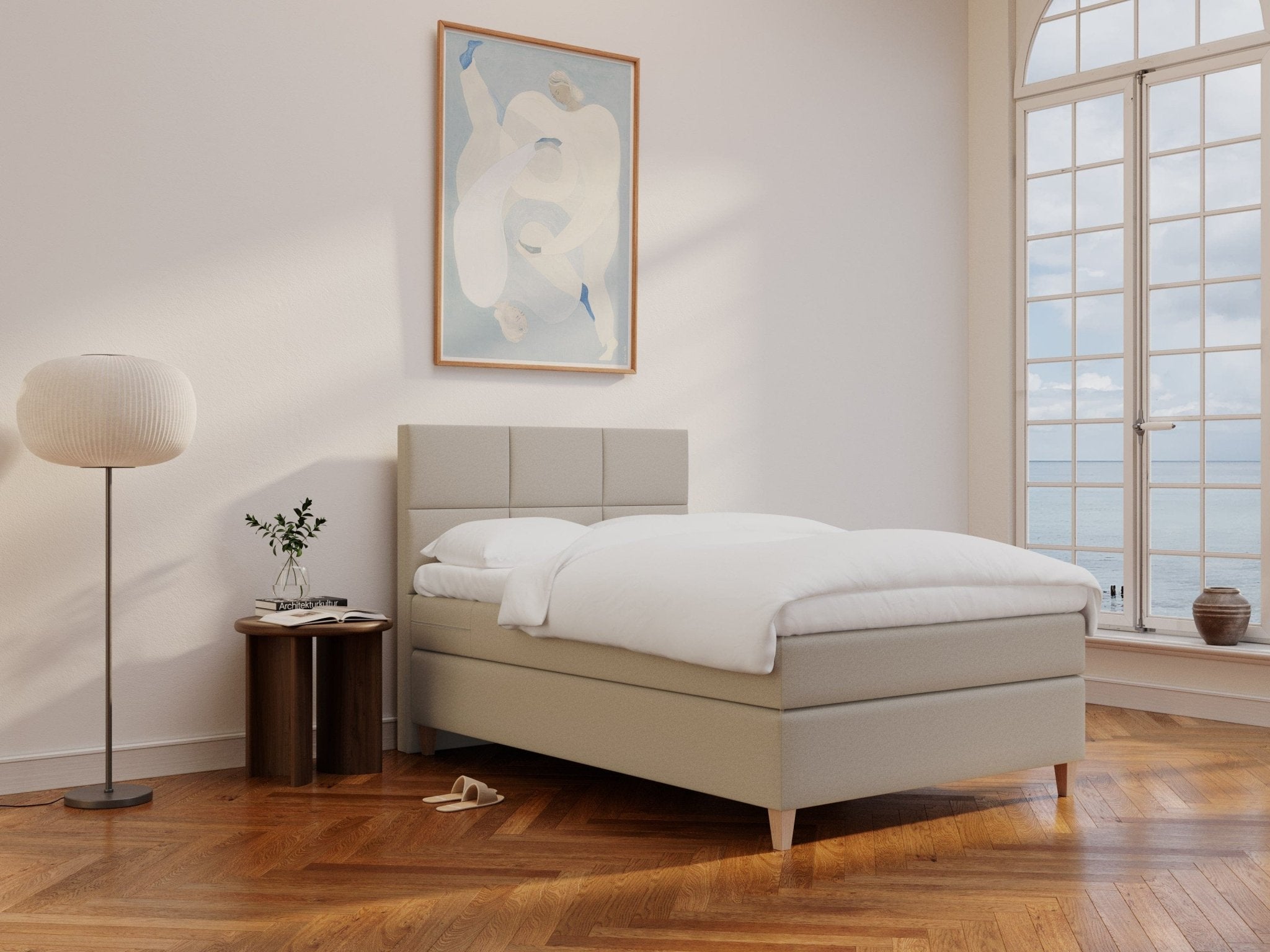 Snefrid Älv 120x200 Sand Nordic Dream tilbyr senger med skandinavisk design og materialer av høy kvalitet. Opplev perfekt komfort for en god natts søvn. Bestill din i dag!