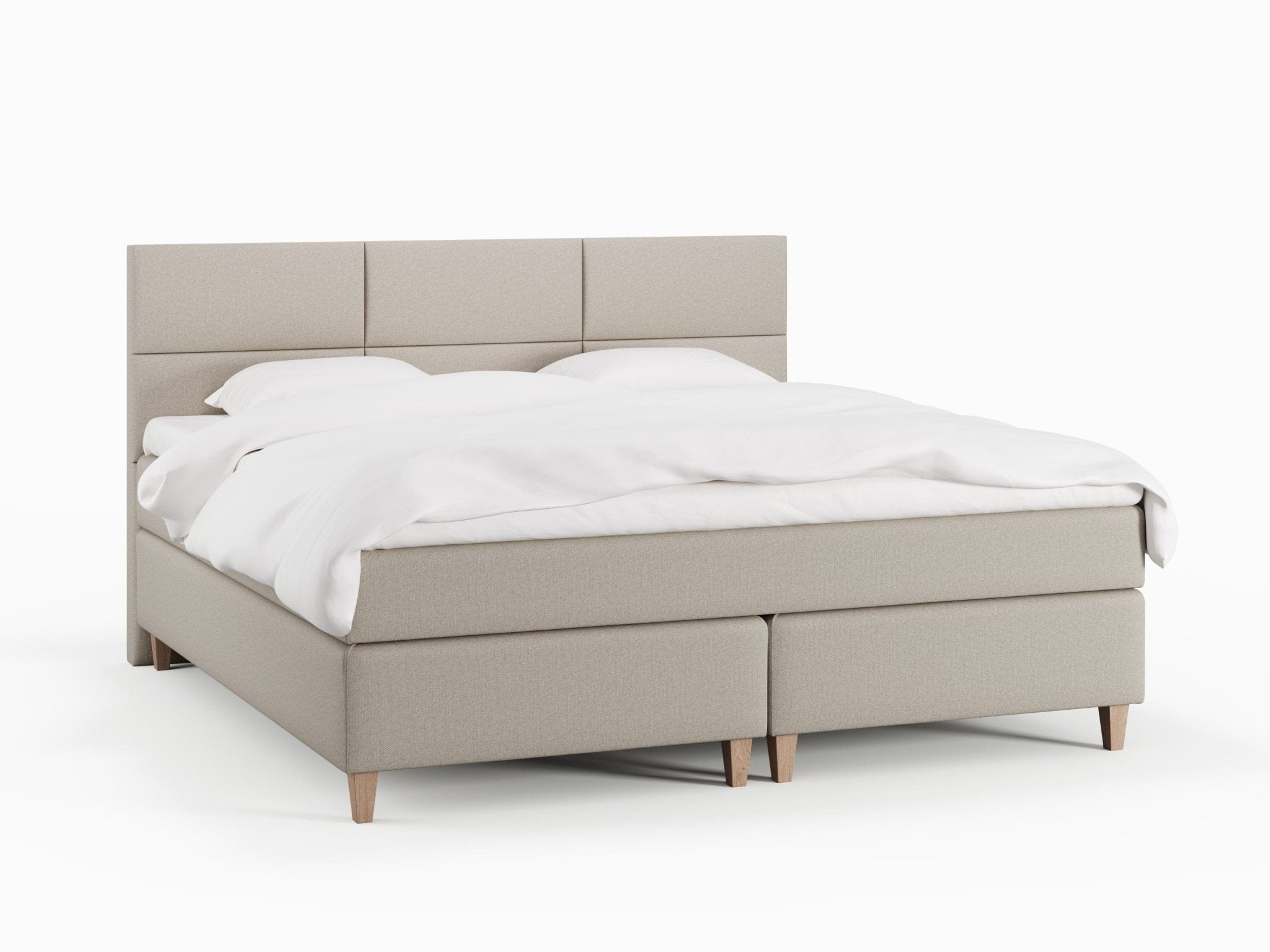 Snefrid Älv 200x200 Sand Nordic Dream tilbyr senger med skandinavisk design og materialer av høy kvalitet. Opplev perfekt komfort for en god natts søvn. Bestill din i dag!