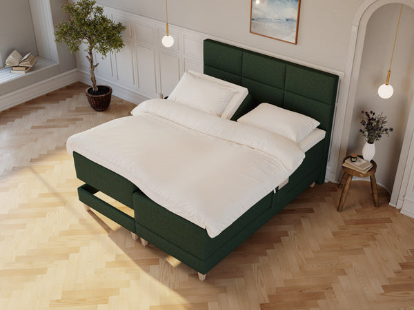 Aura Nordlys 160x200 Mørkegrøn Nordic Dream tilbyr senger med skandinavisk design og materialer av høy kvalitet. Opplev perfekt komfort for en god natts søvn. Bestill din i dag!