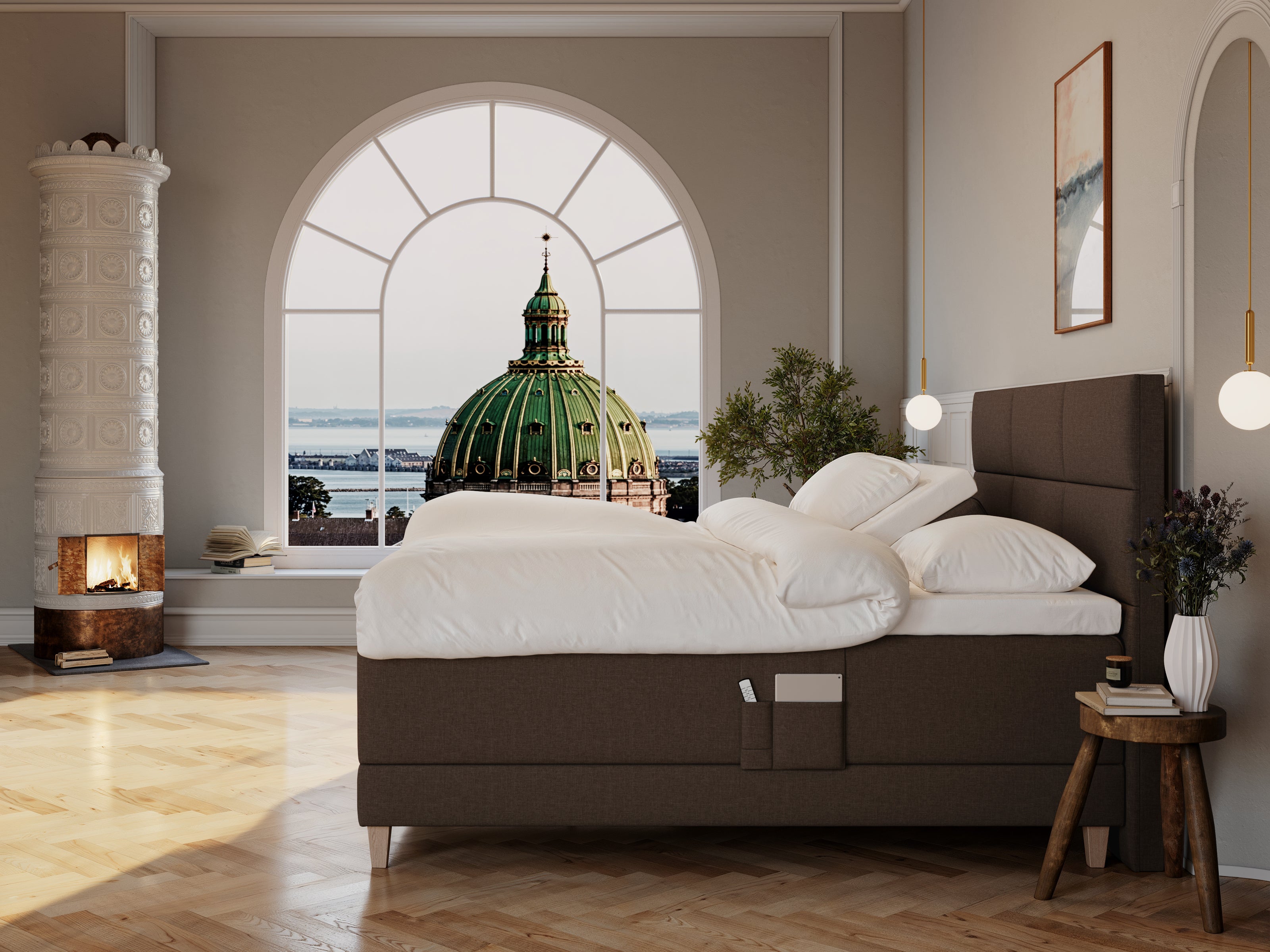 Aura Nordlys 210x210 Mørk brun Nordic Dream tilbyr senger med skandinavisk design og materialer av høy kvalitet. Opplev perfekt komfort for en god natts søvn. Bestill din i dag!