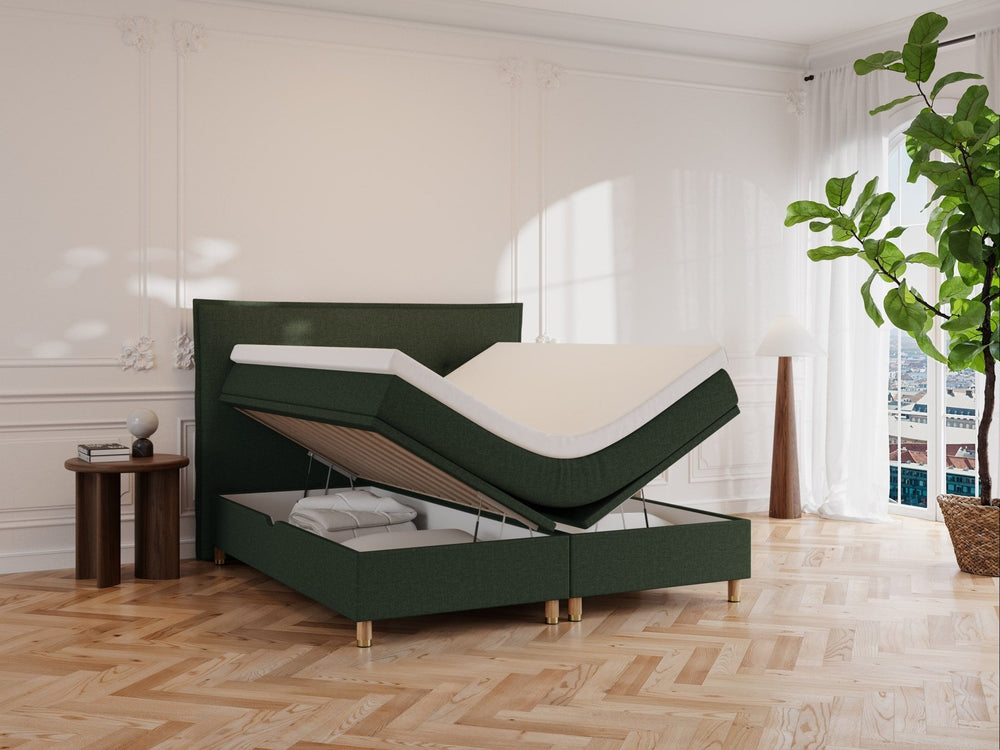 Alva Fjäll 160x200 Mørkegrøn Nordic Dream tilbyr senger med skandinavisk design og materialer av høy kvalitet. Opplev perfekt komfort for en god natts søvn. Bestill din i dag!