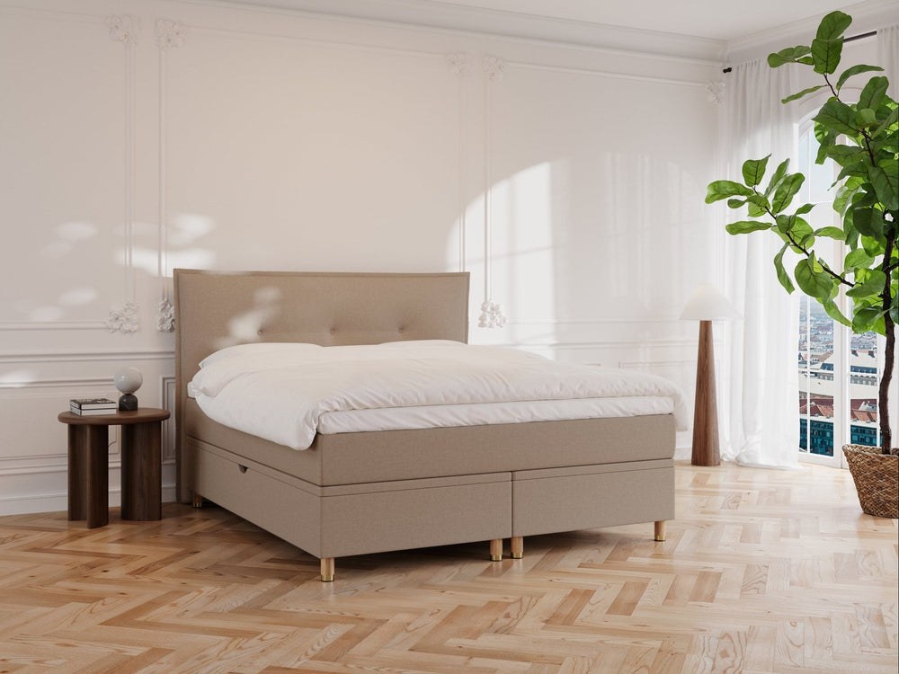 Alva Fjord 160x210 Brun Nordic Dream tilbyr senger med skandinavisk design og materialer av høy kvalitet. Opplev perfekt komfort for en god natts søvn. Bestill din i dag!