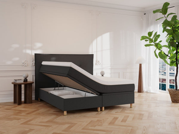 Alva Fjord 220x220 Antrasitt Nordic Dream tilbyr senger med skandinavisk design og materialer av høy kvalitet. Opplev perfekt komfort for en god natts søvn. Bestill din i dag!
