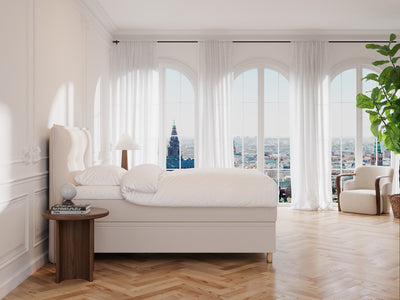 Alva Nordlys 140x200 Sand Nordic Dream tilbyr senger med skandinavisk design og materialer av høy kvalitet. Opplev perfekt komfort for en god natts søvn. Bestill din i dag!