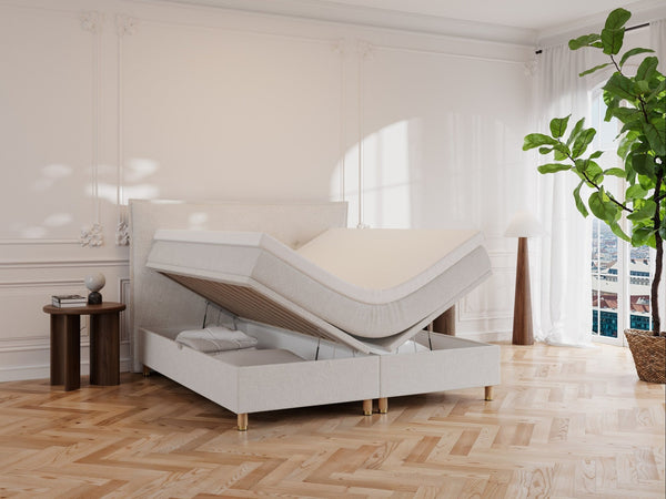 Alva Nordlys 160x200 Bouclé cream Nordic Dream tilbyr senger med skandinavisk design og materialer av høy kvalitet. Opplev perfekt komfort for en god natts søvn. Bestill din i dag!