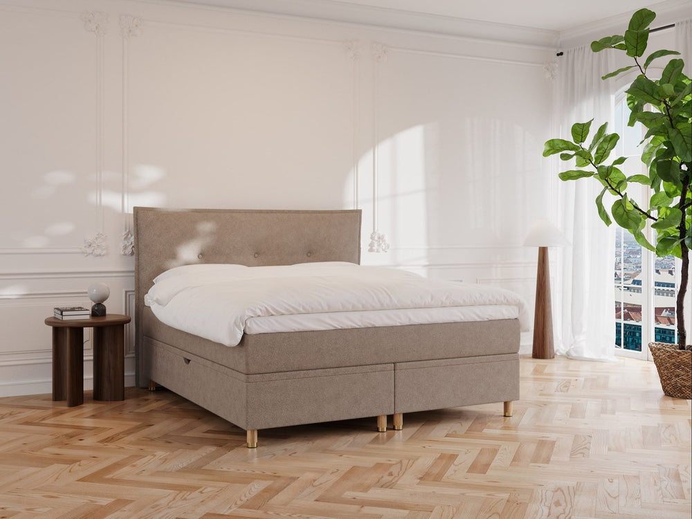 Alva Nordlys 160x200 Bouclé latte Nordic Dream tilbyr senger med skandinavisk design og materialer av høy kvalitet. Opplev perfekt komfort for en god natts søvn. Bestill din i dag!