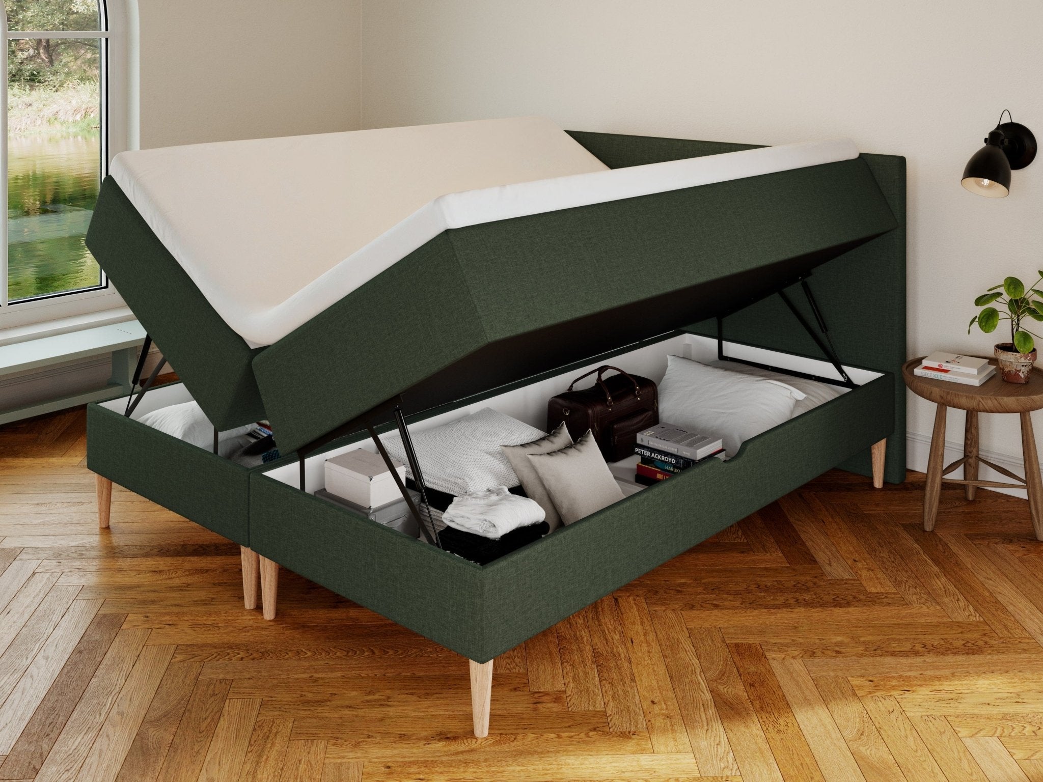 Astrid Fjäll 160x200 Mørkegrøn Nordic Dream tilbyr senger med skandinavisk design og materialer av høy kvalitet. Opplev perfekt komfort for en god natts søvn. Bestill din i dag!