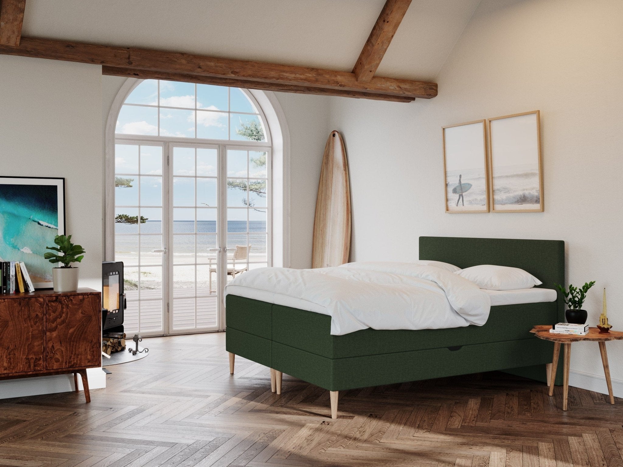 Astrid Fjord 180x210 Mørkegrøn Nordic Dream tilbyr senger med skandinavisk design og materialer av høy kvalitet. Opplev perfekt komfort for en god natts søvn. Bestill din i dag!