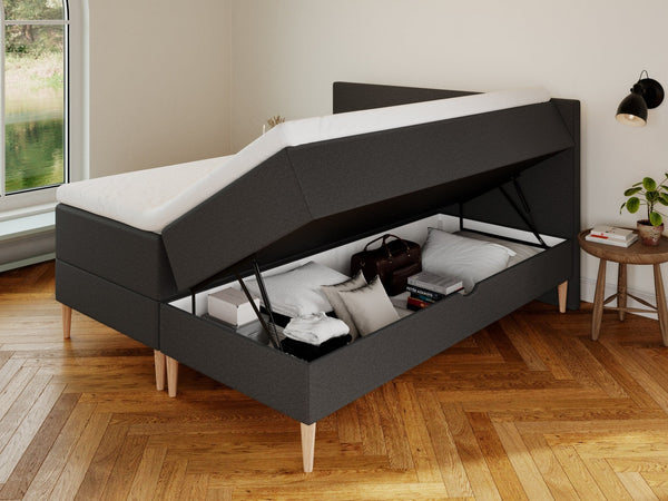 Astrid Nordlys 160x200 Antrasitt Nordic Dream tilbyr senger med skandinavisk design og materialer av høy kvalitet. Opplev perfekt komfort for en god natts søvn. Bestill din i dag!