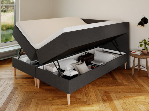 Astrid Nordlys 160x200 Antrasitt Nordic Dream tilbyr senger med skandinavisk design og materialer av høy kvalitet. Opplev perfekt komfort for en god natts søvn. Bestill din i dag!