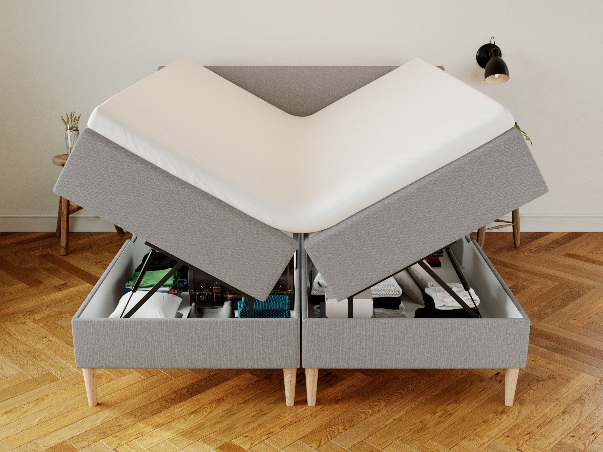 Astrid Nordlys 180x200 Lysegrå Nordic Dream tilbyr senger med skandinavisk design og materialer av høy kvalitet. Opplev perfekt komfort for en god natts søvn. Bestill din i dag!