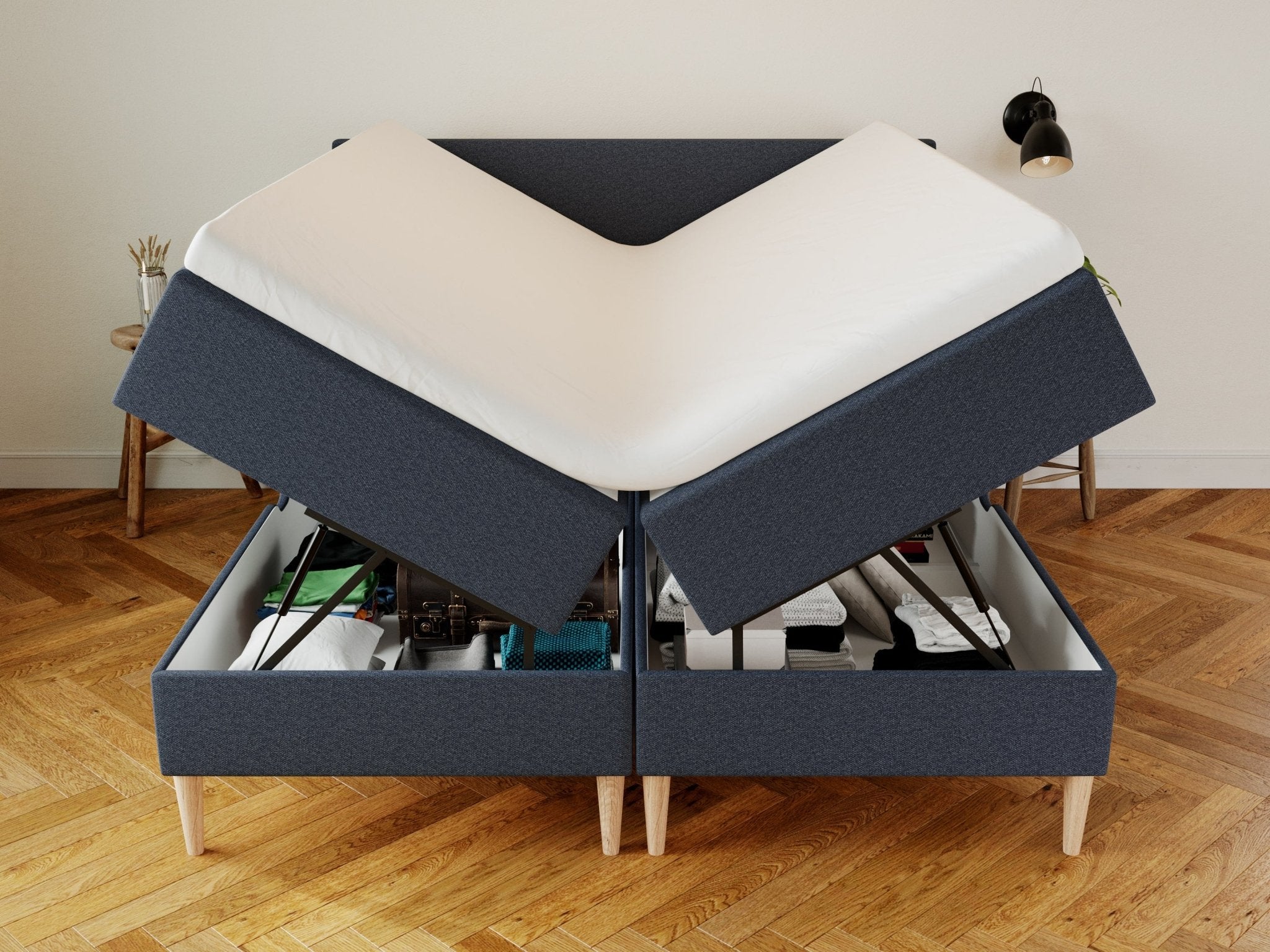 Astrid Nordlys 180x210 Mørkeblå Nordic Dream tilbyr senger med skandinavisk design og materialer av høy kvalitet. Opplev perfekt komfort for en god natts søvn. Bestill din i dag!