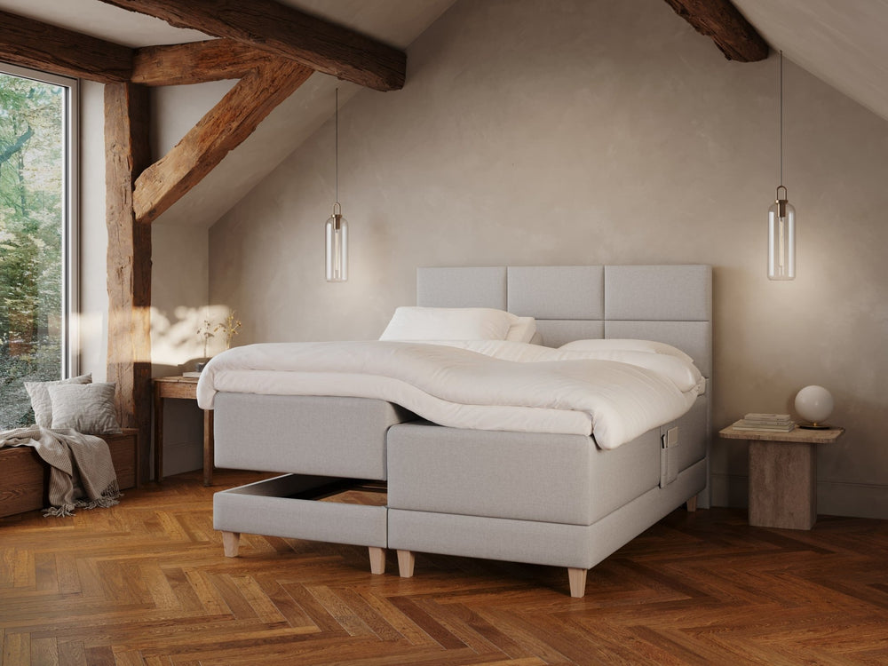 Aura Fjäll 160x200 Lysegrå Nordic Dream tilbyr senger med skandinavisk design og materialer av høy kvalitet. Opplev perfekt komfort for en god natts søvn. Bestill din i dag!