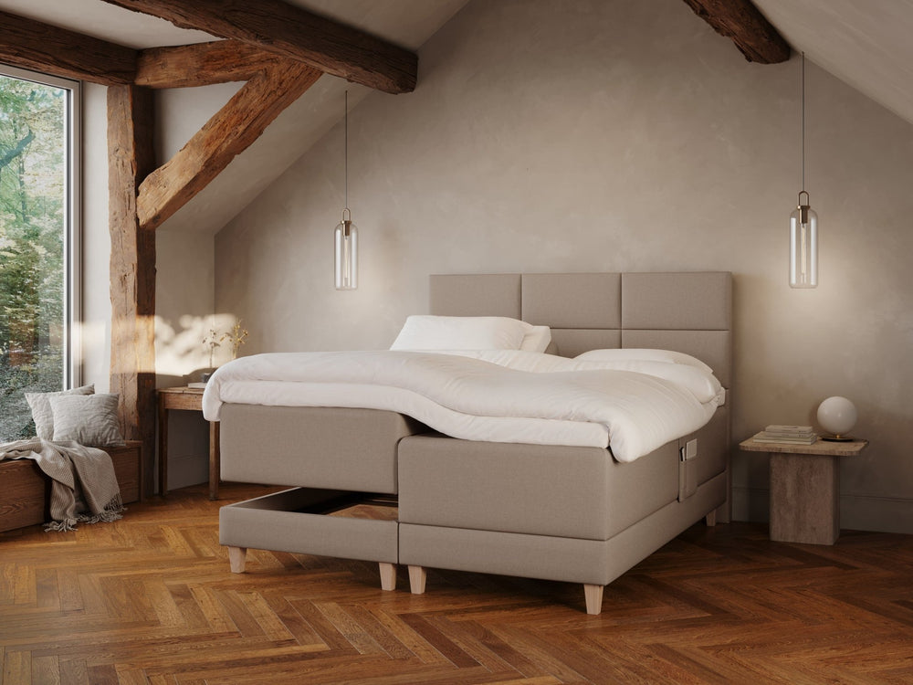 Aura Fjäll 180x200 Brun Nordic Dream tilbyr senger med skandinavisk design og materialer av høy kvalitet. Opplev perfekt komfort for en god natts søvn. Bestill din i dag!