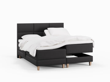 Aura Fjord 160x200 Antrasitt Nordic Dream tilbyr senger med skandinavisk design og materialer av høy kvalitet. Opplev perfekt komfort for en god natts søvn. Bestill din i dag!