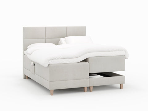 Aura Fjord 160x200 Bouclé cream Nordic Dream tilbyr senger med skandinavisk design og materialer av høy kvalitet. Opplev perfekt komfort for en god natts søvn. Bestill din i dag!