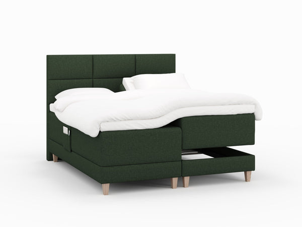 Aura Fjord 160x200 Mørkegrøn Nordic Dream tilbyr senger med skandinavisk design og materialer av høy kvalitet. Opplev perfekt komfort for en god natts søvn. Bestill din i dag!
