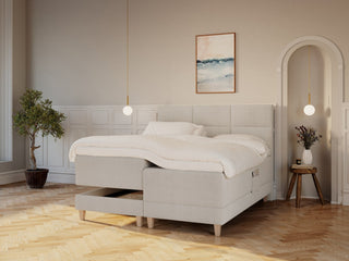 Aura Fjord 180x200 Bouclé cream Nordic Dream tilbyr senger med skandinavisk design og materialer av høy kvalitet. Opplev perfekt komfort for en god natts søvn. Bestill din i dag!
