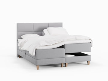 Aura Fjord 180x200 Lysegrå Nordic Dream tilbyr senger med skandinavisk design og materialer av høy kvalitet. Opplev perfekt komfort for en god natts søvn. Bestill din i dag!