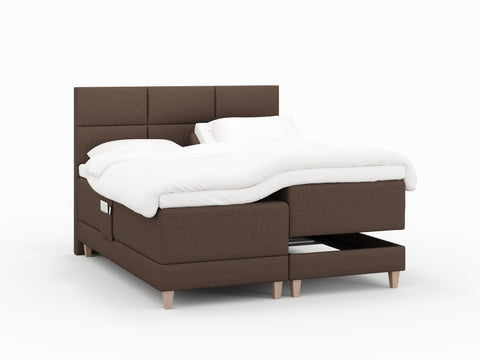 Aura Fjord 180x200 Mørk brun Nordic Dream tilbyr senger med skandinavisk design og materialer av høy kvalitet. Opplev perfekt komfort for en god natts søvn. Bestill din i dag!