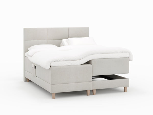Aura Fjord 180x210 Bouclé cream Nordic Dream tilbyr senger med skandinavisk design og materialer av høy kvalitet. Opplev perfekt komfort for en god natts søvn. Bestill din i dag!