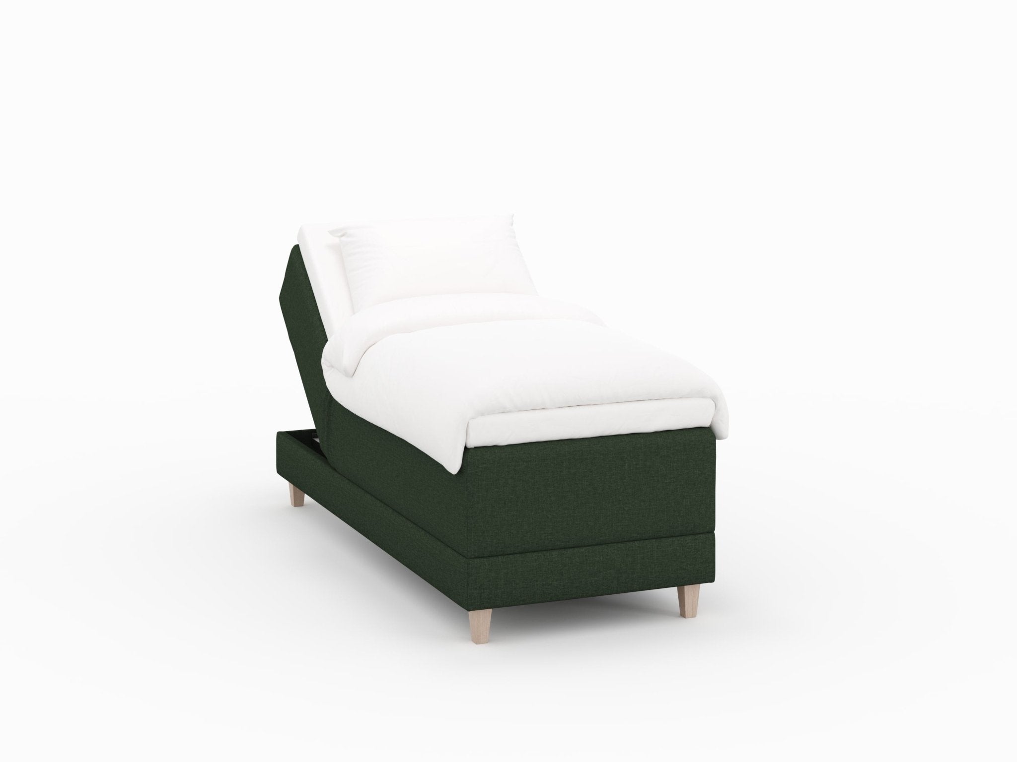 Aura Fjord 80x200 Mørkegrøn Nordic Dream tilbyr senger med skandinavisk design og materialer av høy kvalitet. Opplev perfekt komfort for en god natts søvn. Bestill din i dag!