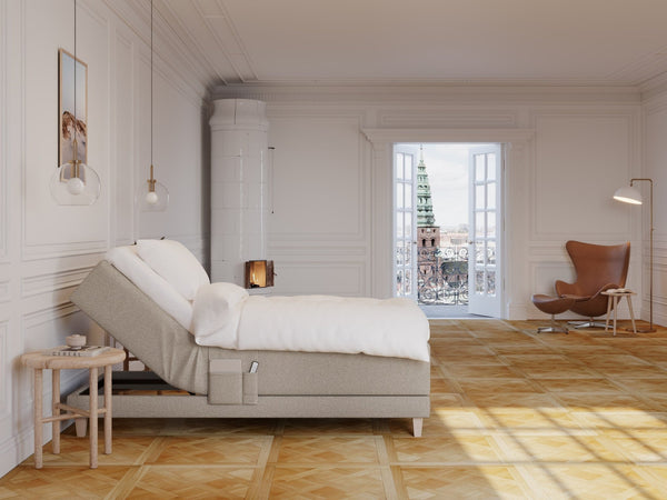 Aura Fjord 80x200 Sand Nordic Dream tilbyr senger med skandinavisk design og materialer av høy kvalitet. Opplev perfekt komfort for en god natts søvn. Bestill din i dag!