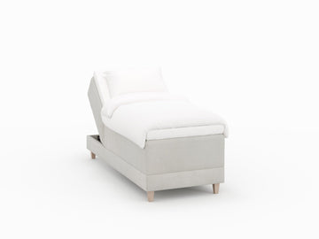 Aura Fjord 90x200 Bouclé cream Nordic Dream tilbyr senger med skandinavisk design og materialer av høy kvalitet. Opplev perfekt komfort for en god natts søvn. Bestill din i dag!