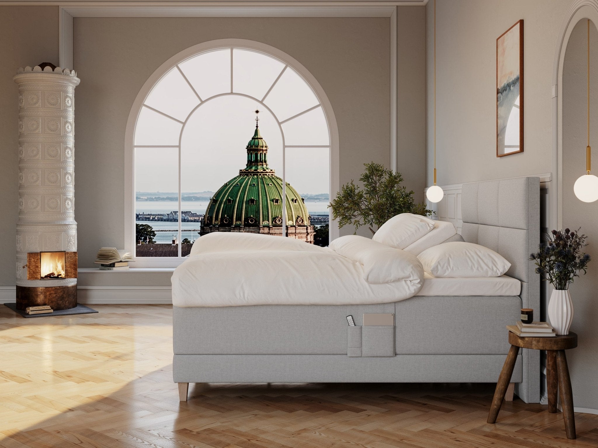Aura Nordlys 160x200 Lysegrå Nordic Dream tilbyr senger med skandinavisk design og materialer av høy kvalitet. Opplev perfekt komfort for en god natts søvn. Bestill din i dag!
