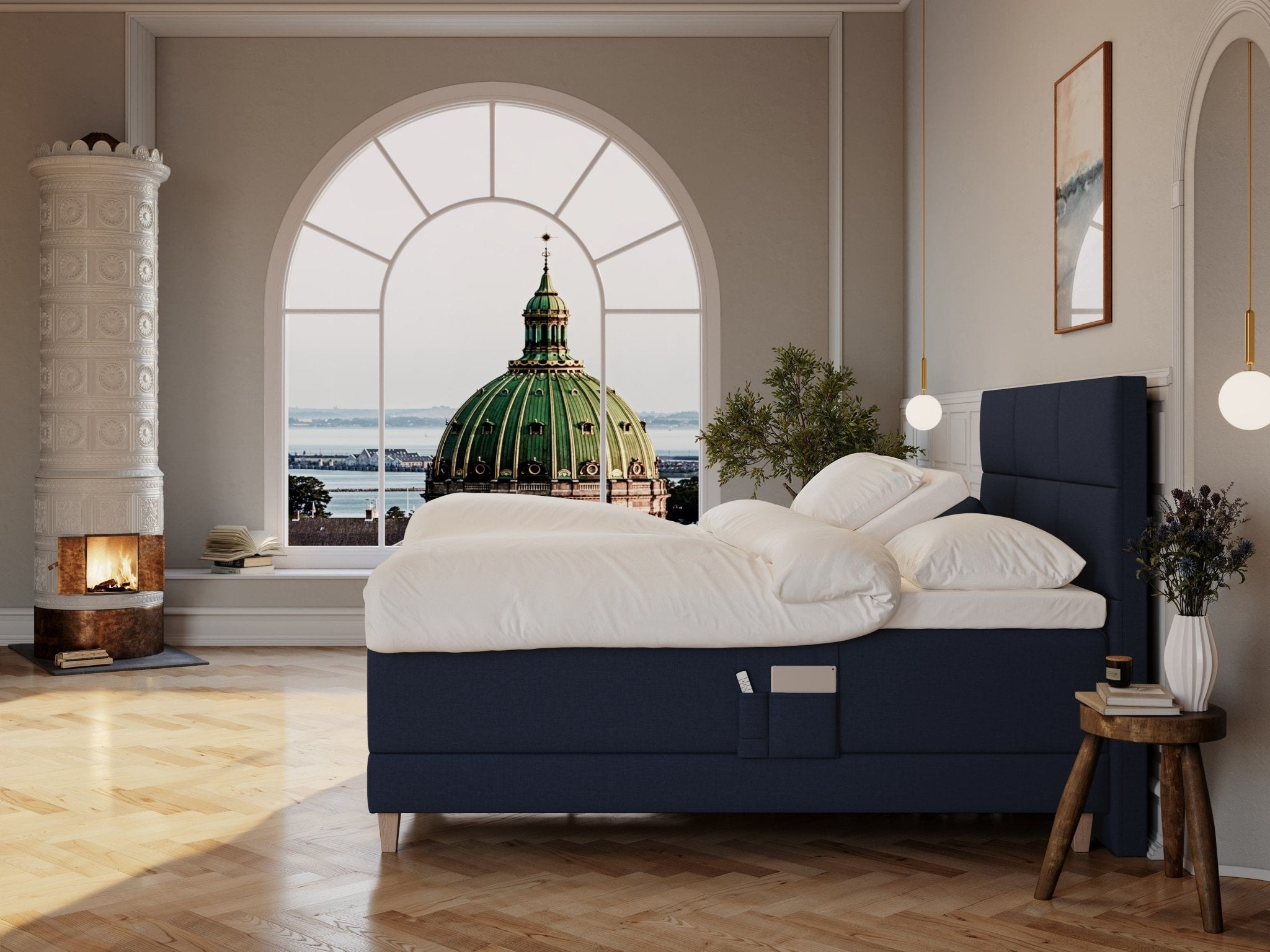 Aura Nordlys 160x200 Mørkeblå Nordic Dream tilbyr senger med skandinavisk design og materialer av høy kvalitet. Opplev perfekt komfort for en god natts søvn. Bestill din i dag!