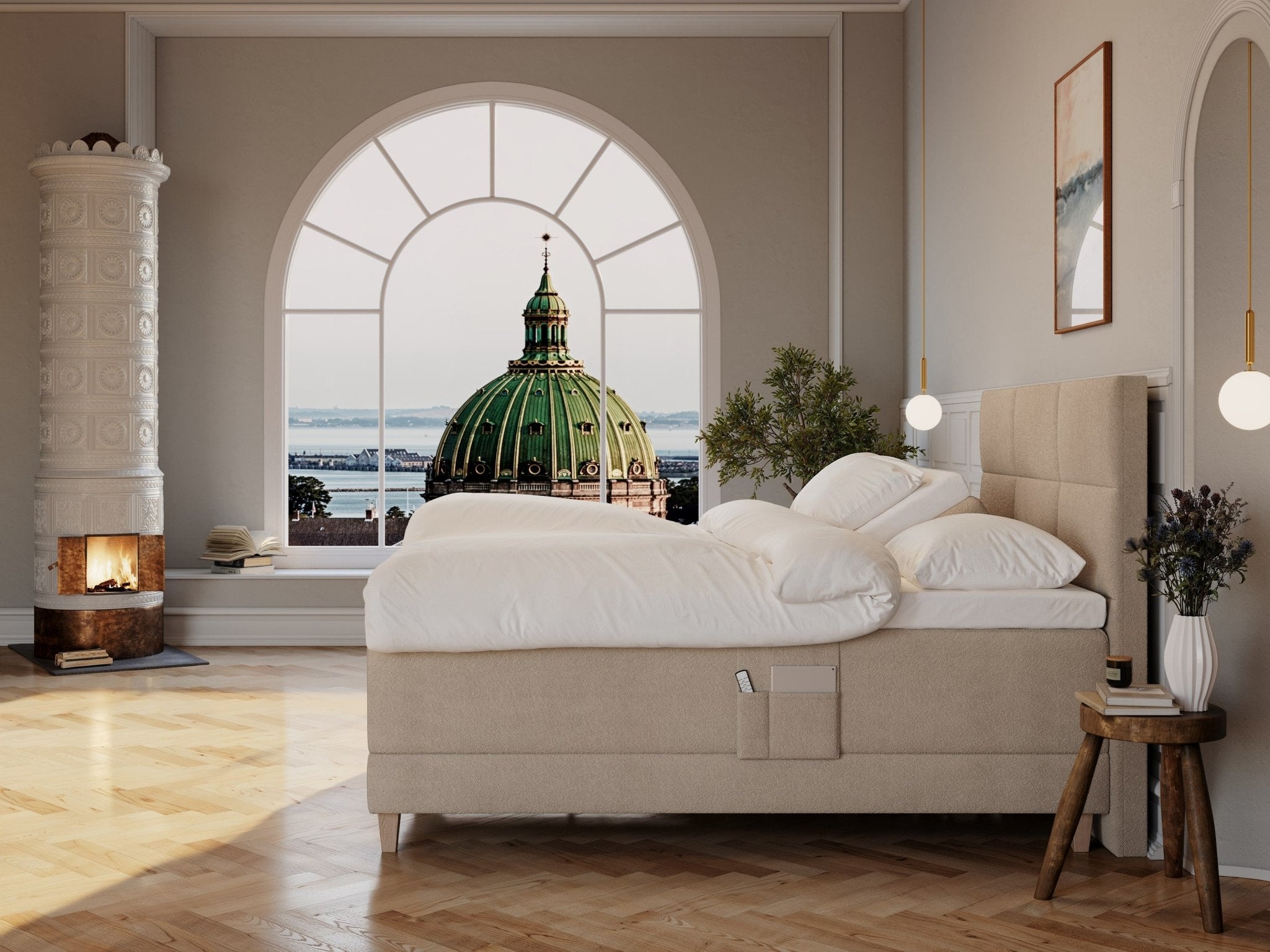 Aura Nordlys 180x200 Bouclé latte Nordic Dream tilbyr senger med skandinavisk design og materialer av høy kvalitet. Opplev perfekt komfort for en god natts søvn. Bestill din i dag!