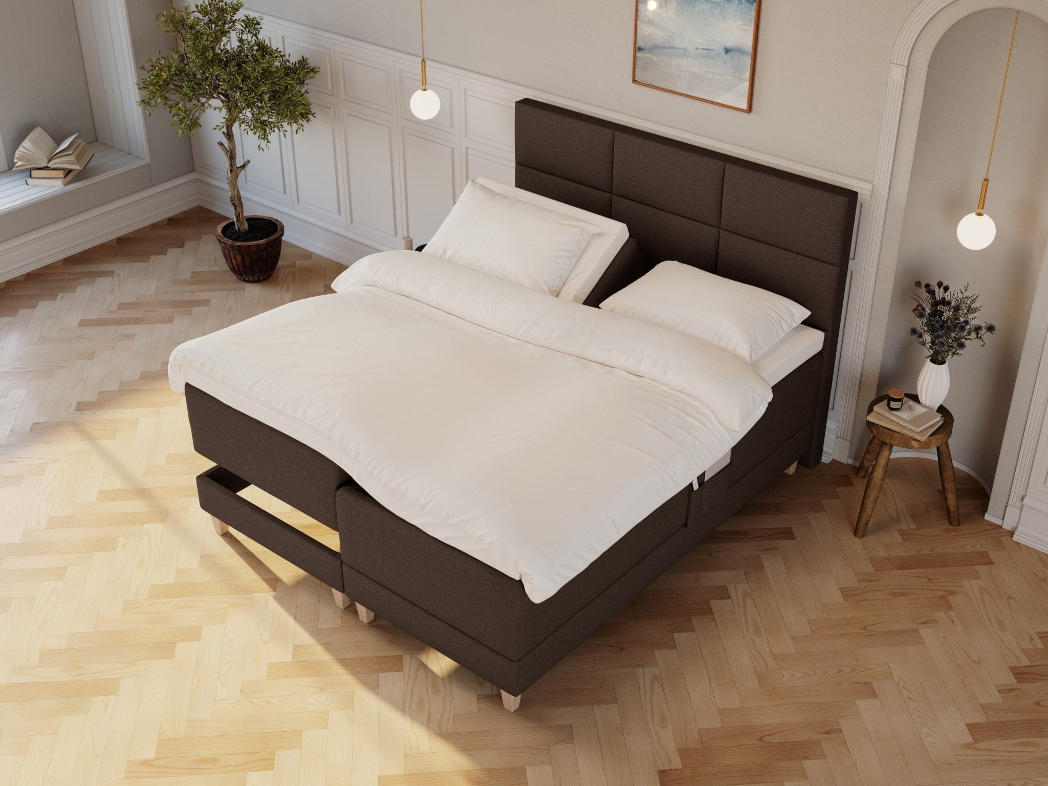 Aura Nordlys 180x200 Mørk brun Nordic Dream tilbyr senger med skandinavisk design og materialer av høy kvalitet. Opplev perfekt komfort for en god natts søvn. Bestill din i dag!