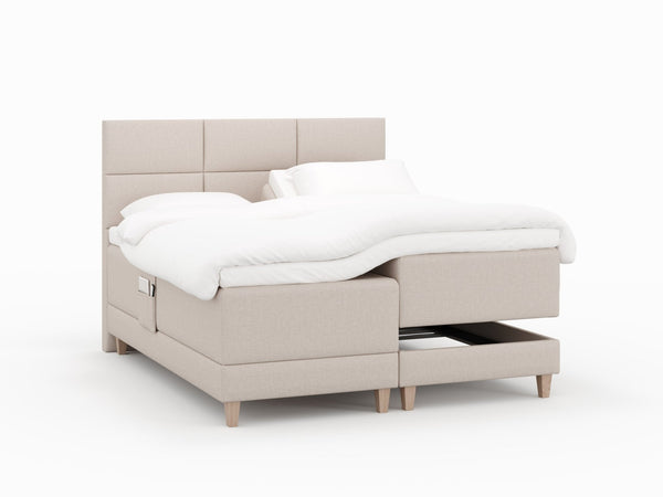 Aura Nordlys 180x200 Sand Nordic Dream tilbyr senger med skandinavisk design og materialer av høy kvalitet. Opplev perfekt komfort for en god natts søvn. Bestill din i dag!