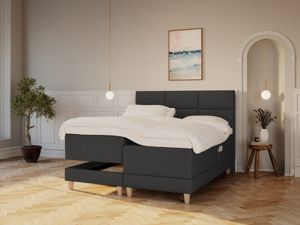 Aura Nordlys 180x210 Antrasitt Nordic Dream tilbyr senger med skandinavisk design og materialer av høy kvalitet. Opplev perfekt komfort for en god natts søvn. Bestill din i dag!