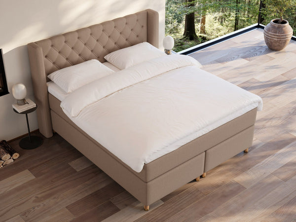 Eira Fjord 160x200 Brun Nordic Dream tilbyr senger med skandinavisk design og materialer av høy kvalitet. Opplev perfekt komfort for en god natts søvn. Bestill din i dag!