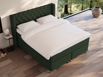 Eira Fjord 180x210 Mørkegrøn Nordic Dream tilbyr senger med skandinavisk design og materialer av høy kvalitet. Opplev perfekt komfort for en god natts søvn. Bestill din i dag!