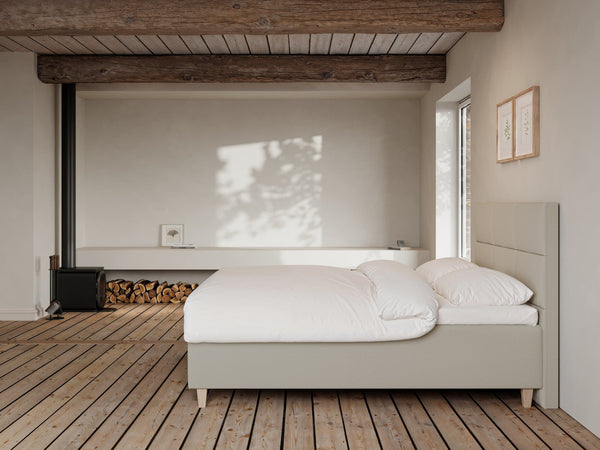 Freja Fjord 180x200 Sand Nordic Dream tilbyr senger med skandinavisk design og materialer av høy kvalitet. Opplev perfekt komfort for en god natts søvn. Bestill din i dag!
