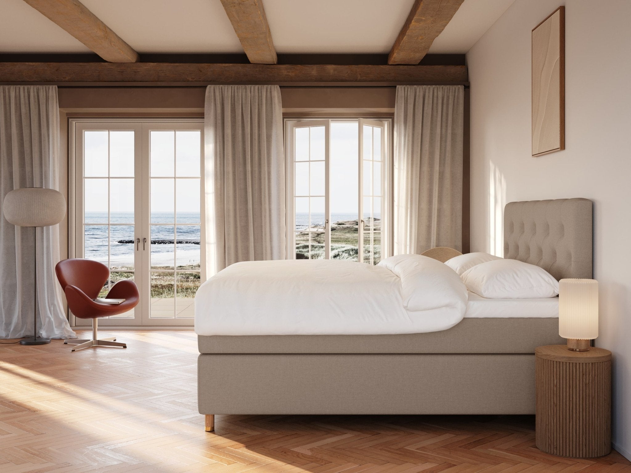 Nora Fjäll 160x200 Brun Nordic Dream tilbyr senger med skandinavisk design og materialer av høy kvalitet. Opplev perfekt komfort for en god natts søvn. Bestill din i dag!