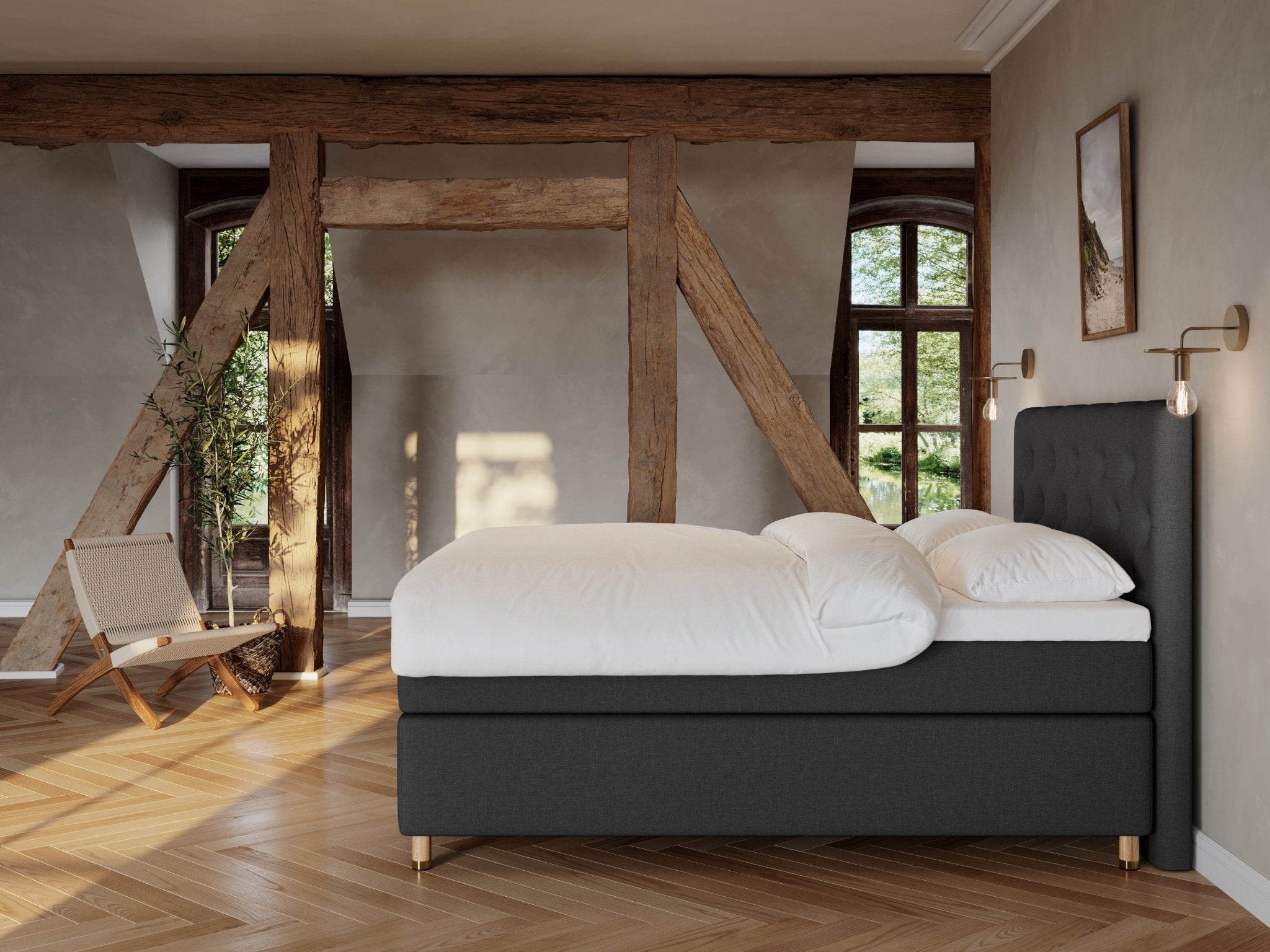 Nora Fjord 180x210 Antrasitt Nordic Dream tilbyr senger med skandinavisk design og materialer av høy kvalitet. Opplev perfekt komfort for en god natts søvn. Bestill din i dag!